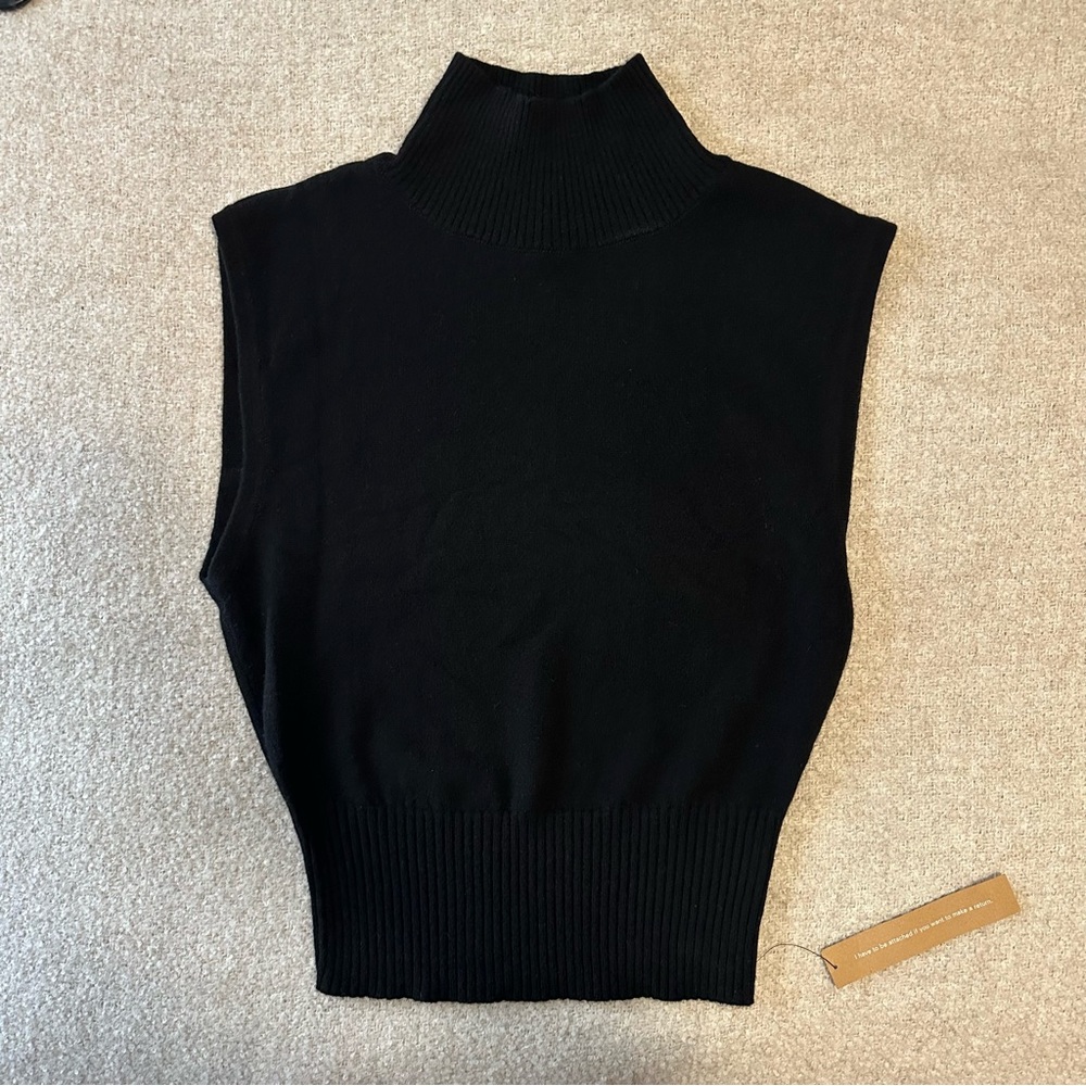 Reformation Arco Cashmere Sleeveless Turtleneck Sweater